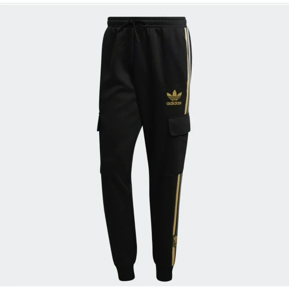 New Adidas Originals Men's Chile 20 Cargo Pants HD8293 Color Black - Picture 1 of 6